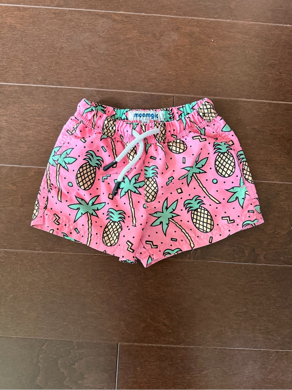 Maamgic Pink Pineapple Kids Swim Trunks